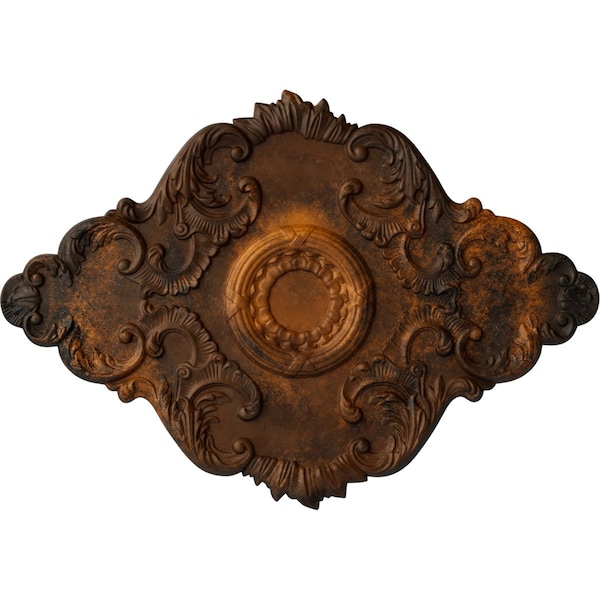 Ekena Millwork Piedmont Ceiling Medallion, Hand-Painted Rust, 37"W x 26"H x 1 3/8"P CM37X26PERUS - main